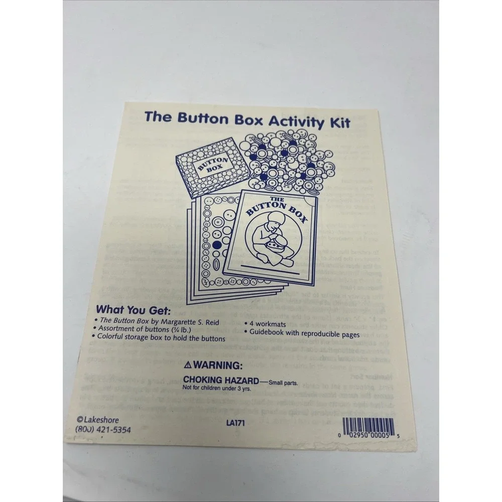 Vintage Lakeshore The Button Box Activity Kit LA171 NEW Complete Math Set 1996